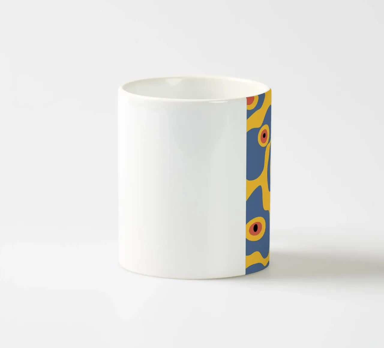 Evil eye pattern ceramic mug by Little Dean