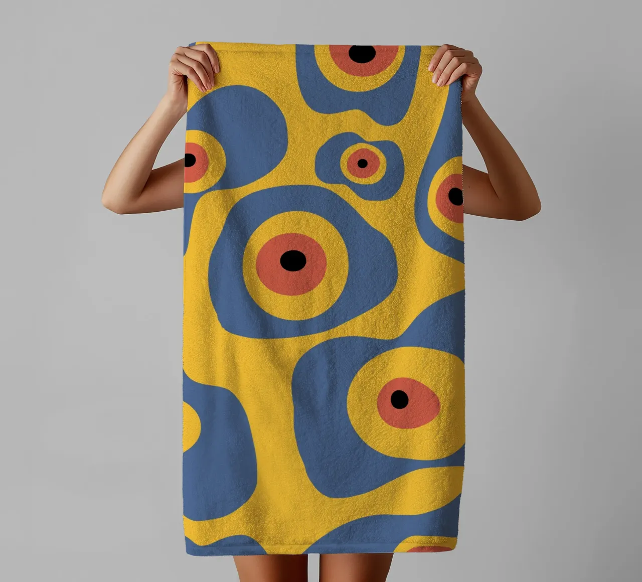 Evil eye pattern towel by Little Dean