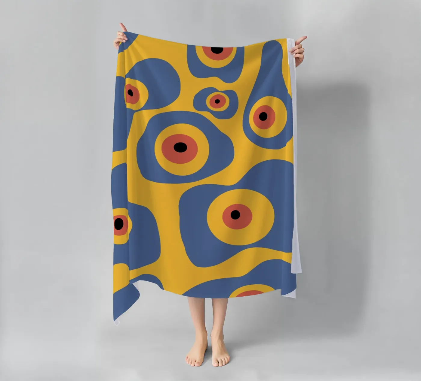 Evil eye pattern beach towel by Little Dean