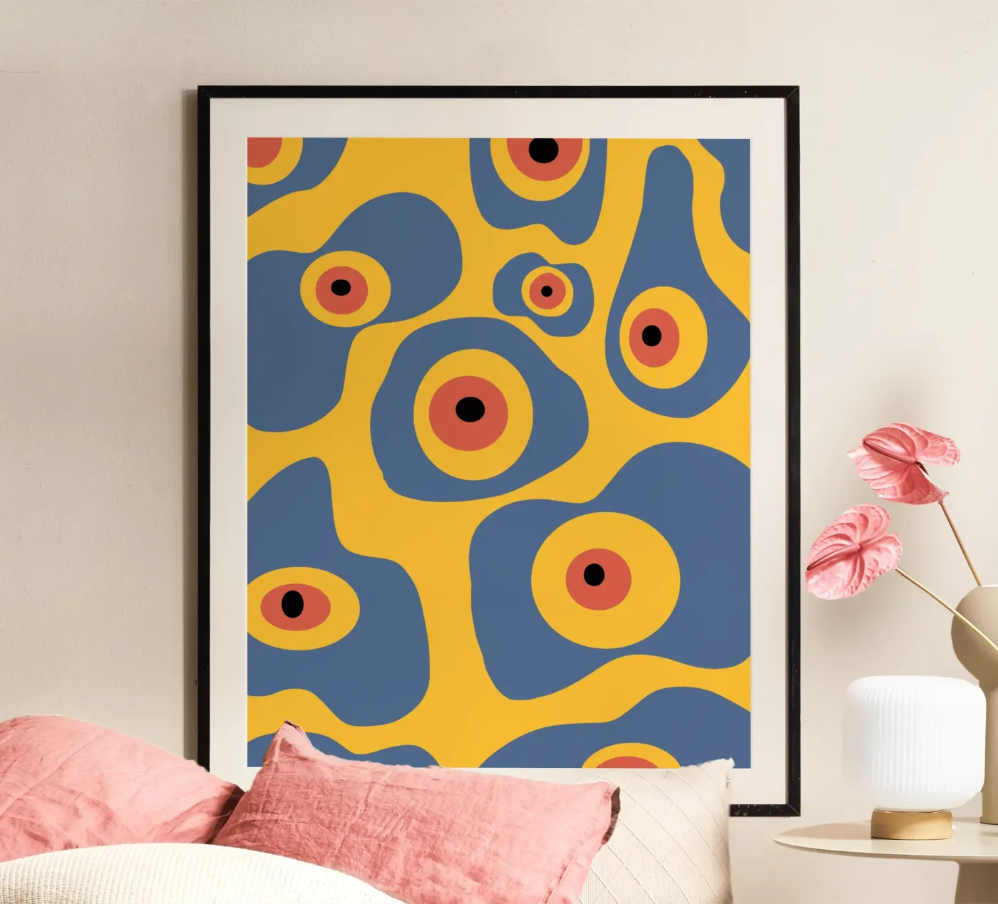 Evil eye pattern poster van Little Dean