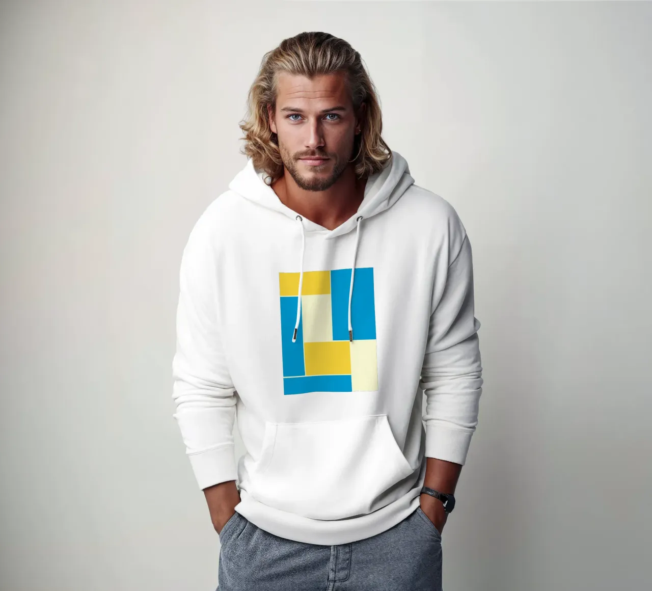 Angolo geometrico felpa con cappuccio da Little Dean
