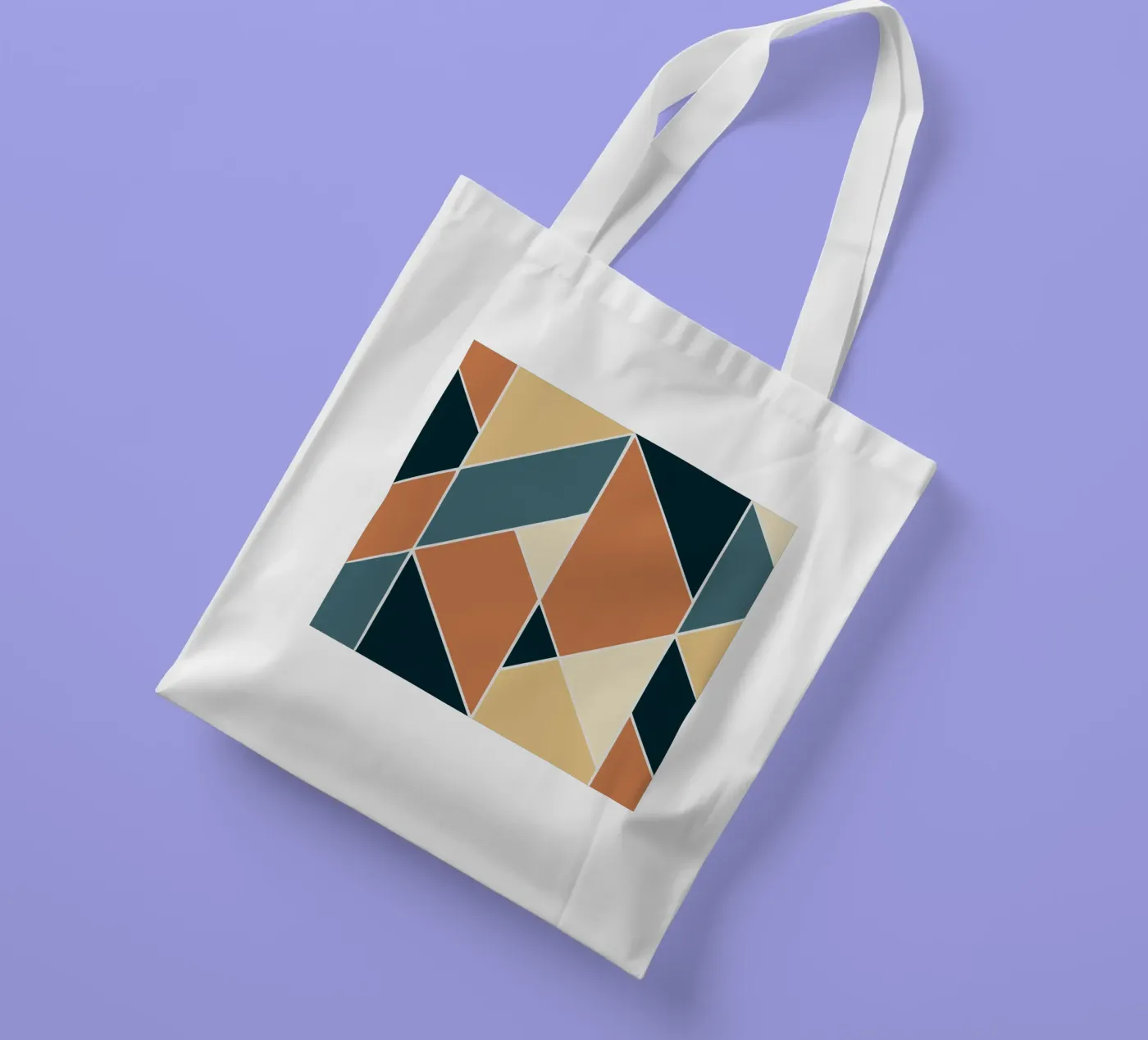 Geometric tile pattern tote bag by Little Dean