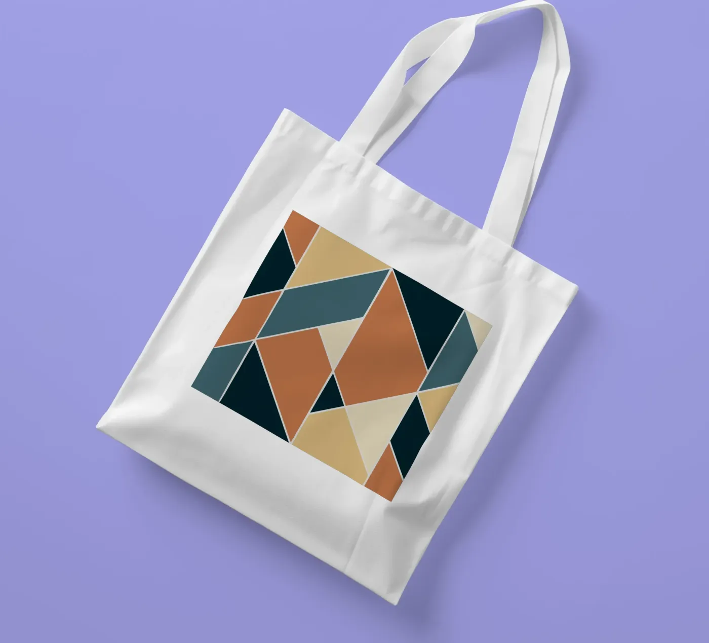 Geometric tile pattern tote bag by Little Dean