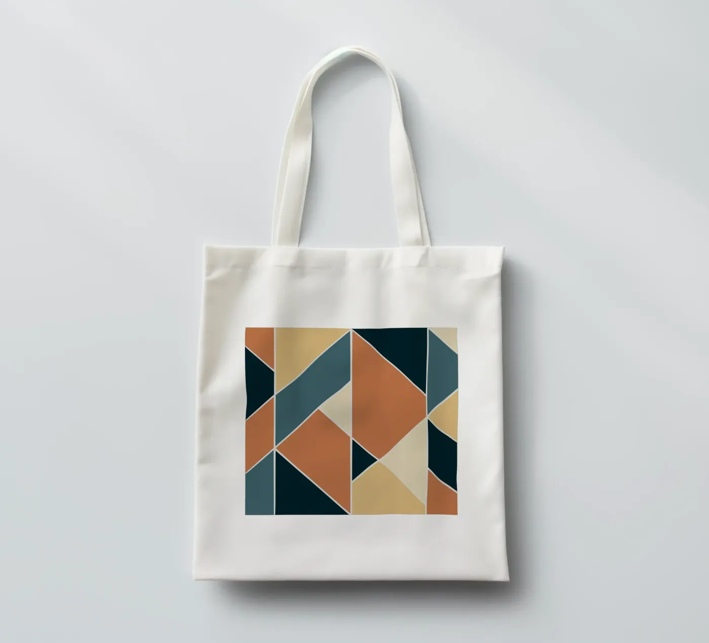 Geometric tile pattern tote bag by Little Dean