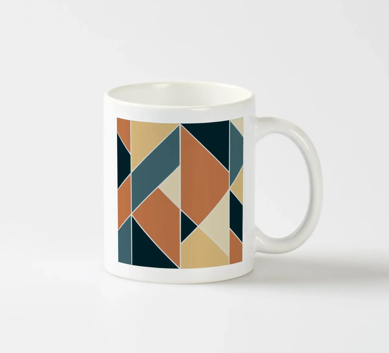 Geometric tile pattern ceramic mug by Little Dean