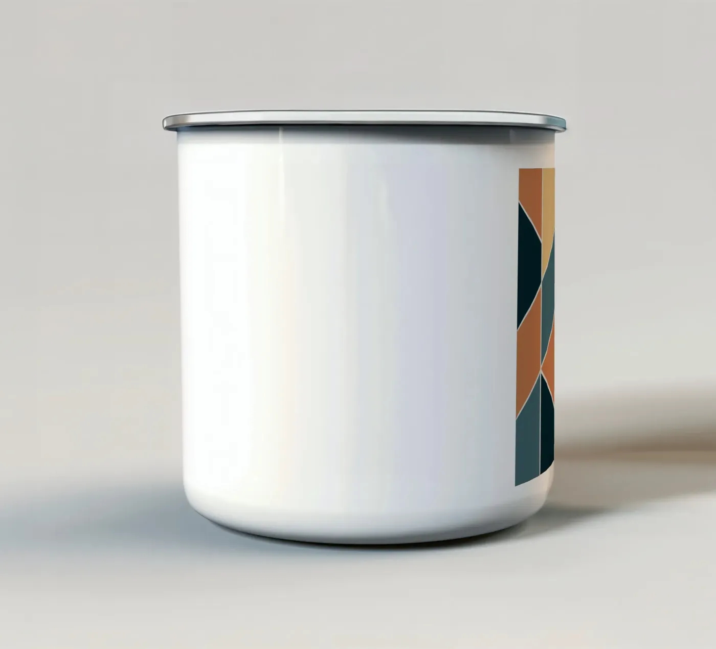 Geometric tile pattern enamel mug by Little Dean