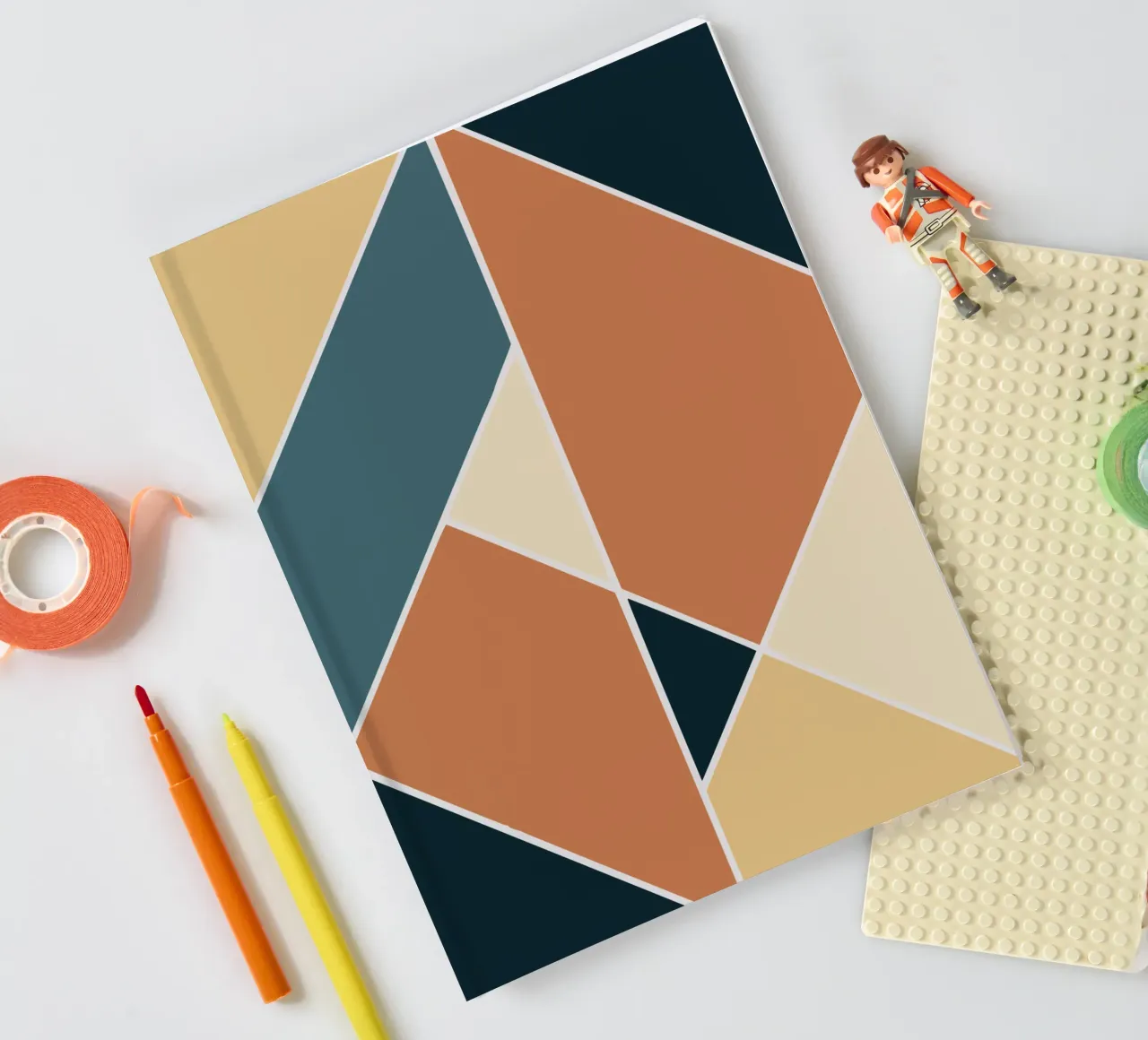 Geometric tile pattern notebook by Little Dean