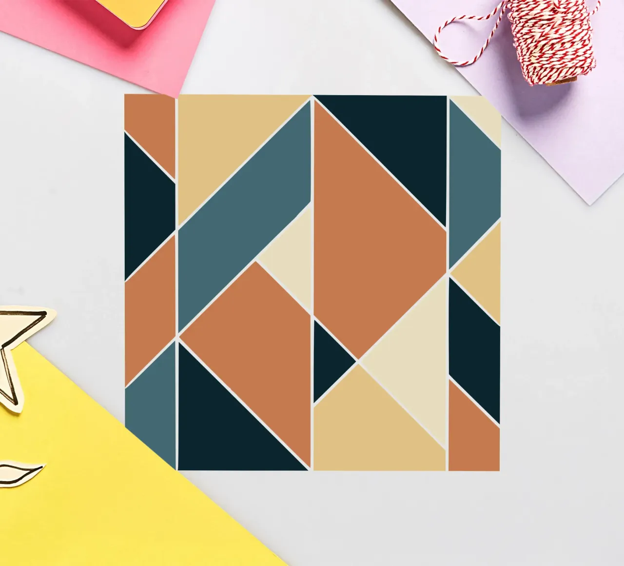 Geometric tile pattern sticker by Little Dean