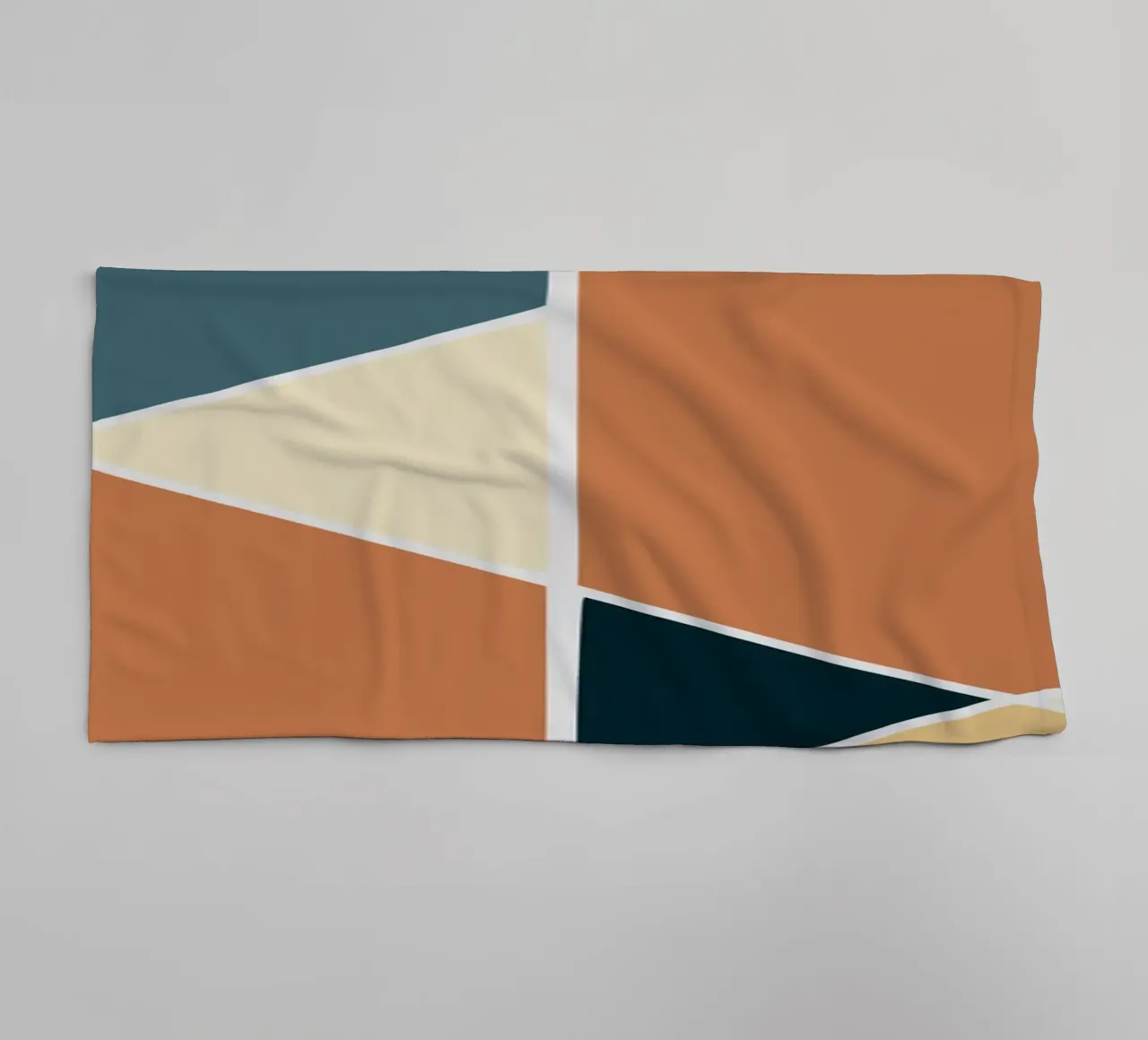 Geometric tile pattern towel by Little Dean