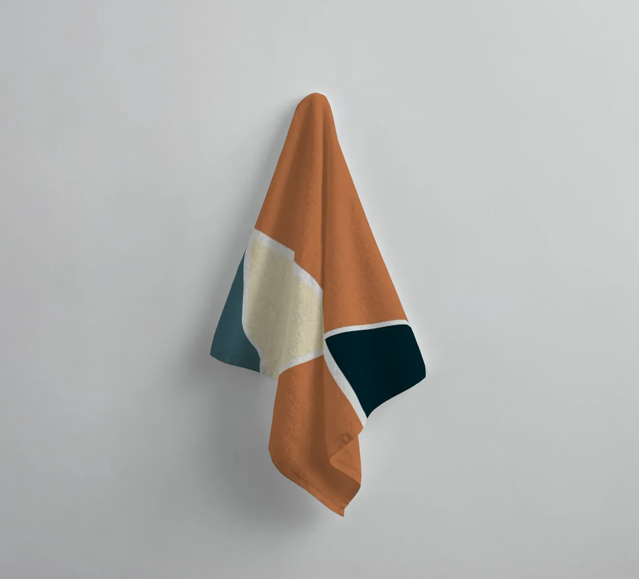 Geometric tile pattern towel by Little Dean