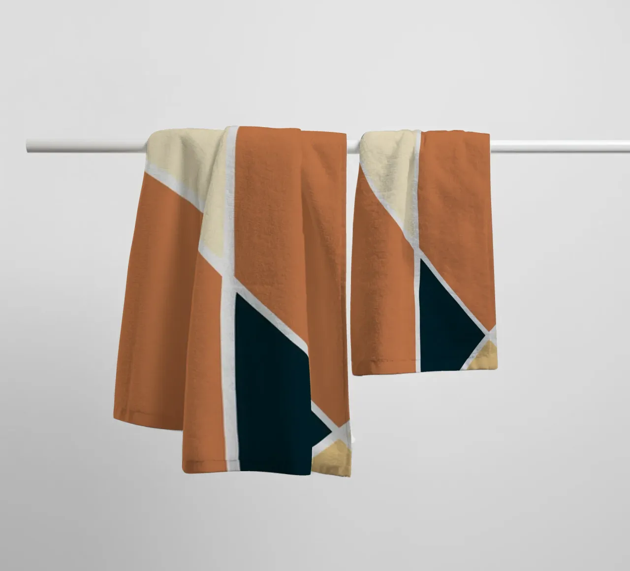 Geometric tile pattern towel by Little Dean
