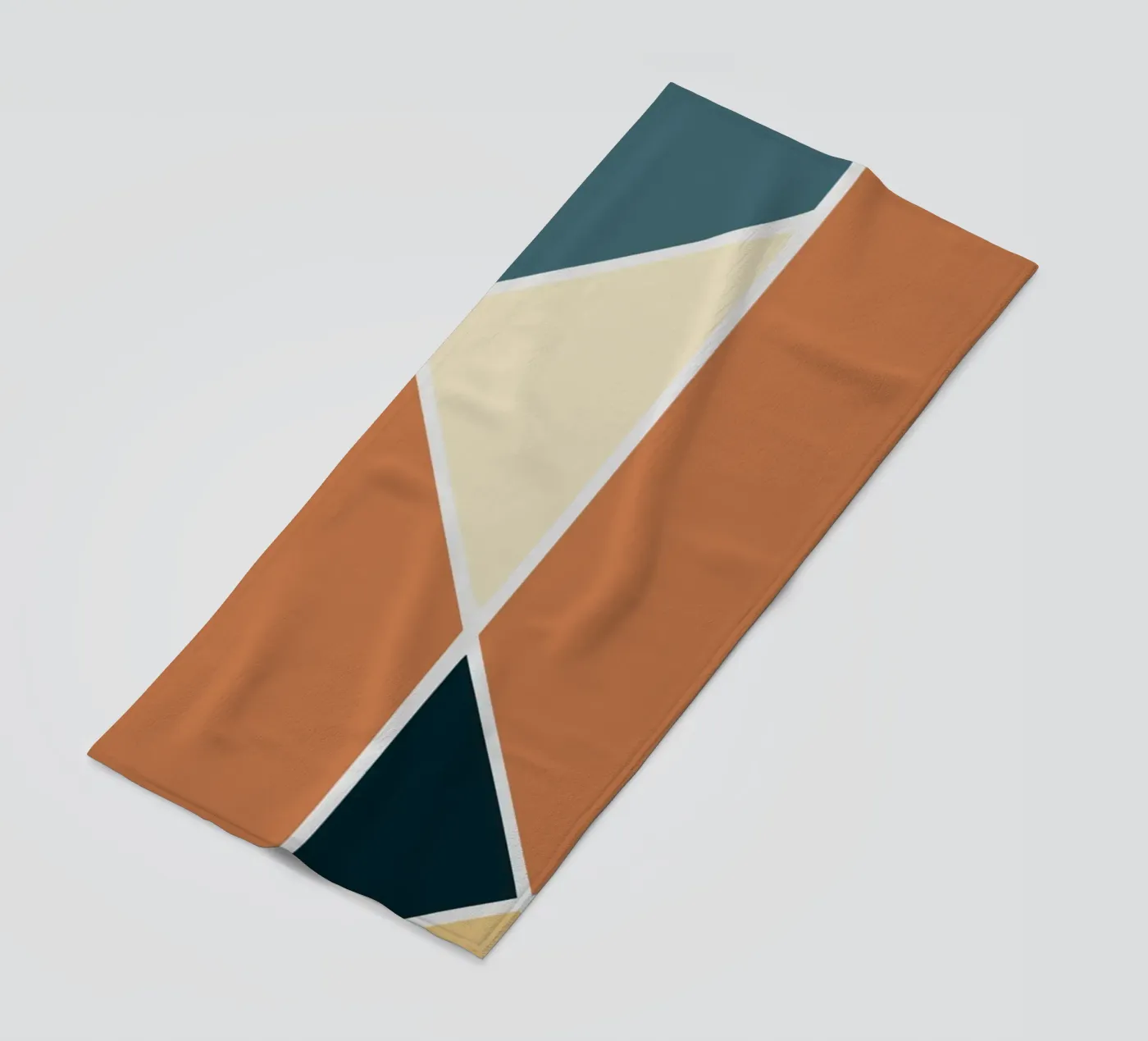 Geometric tile pattern beach towel by Little Dean