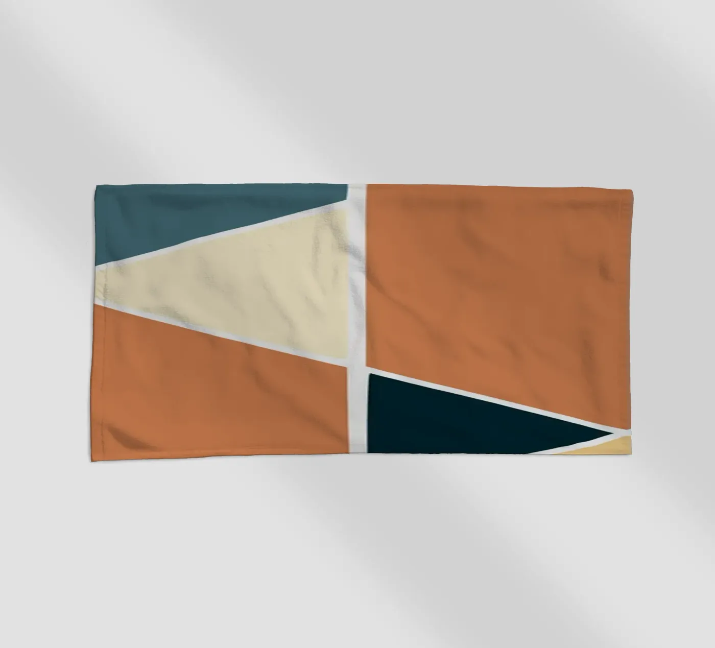 Geometric tile pattern beach towel by Little Dean