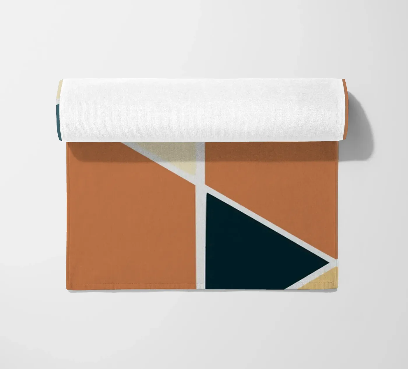 Geometric tile pattern beach towel by Little Dean