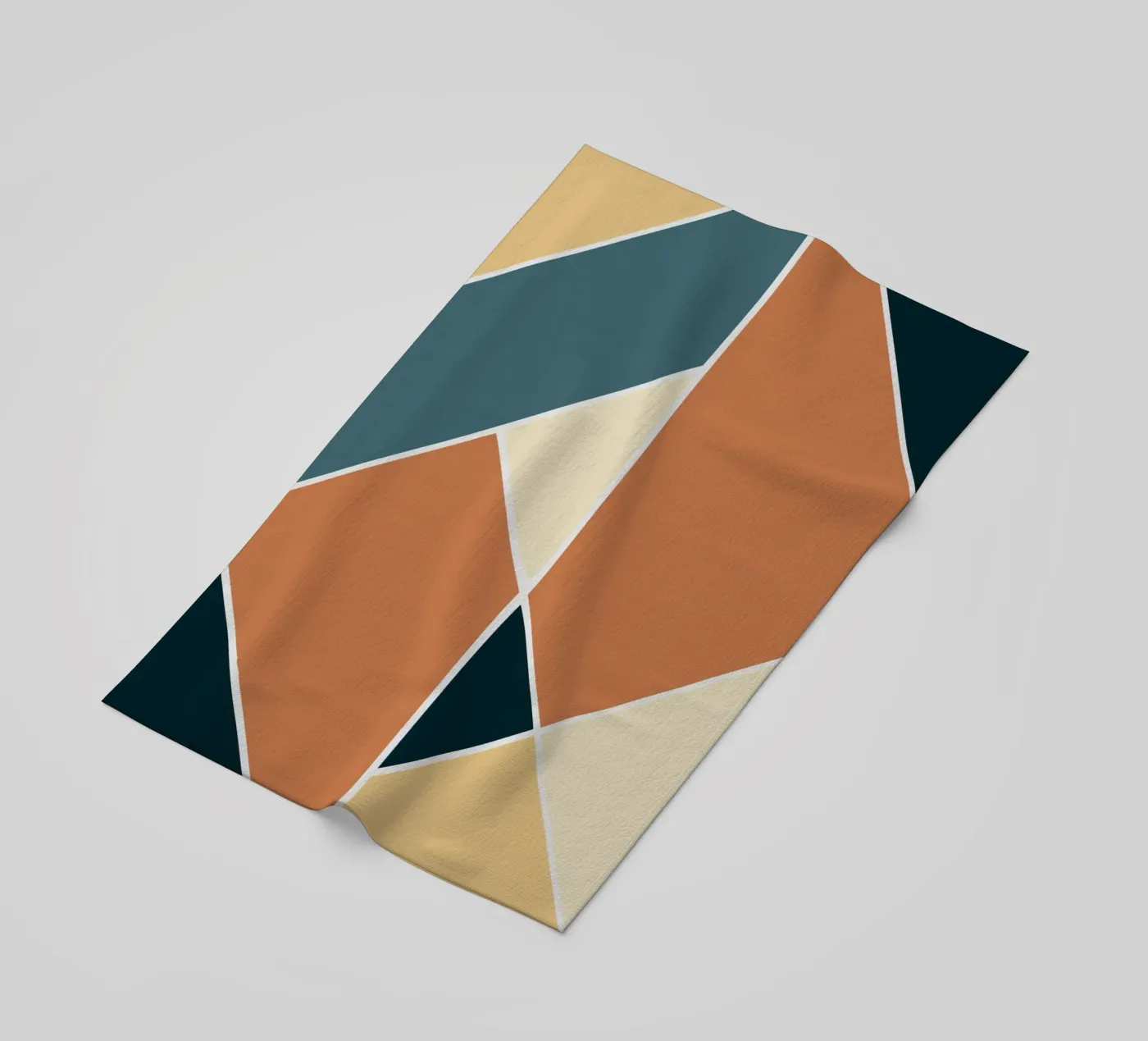 Geometric tile pattern beach towel by Little Dean
