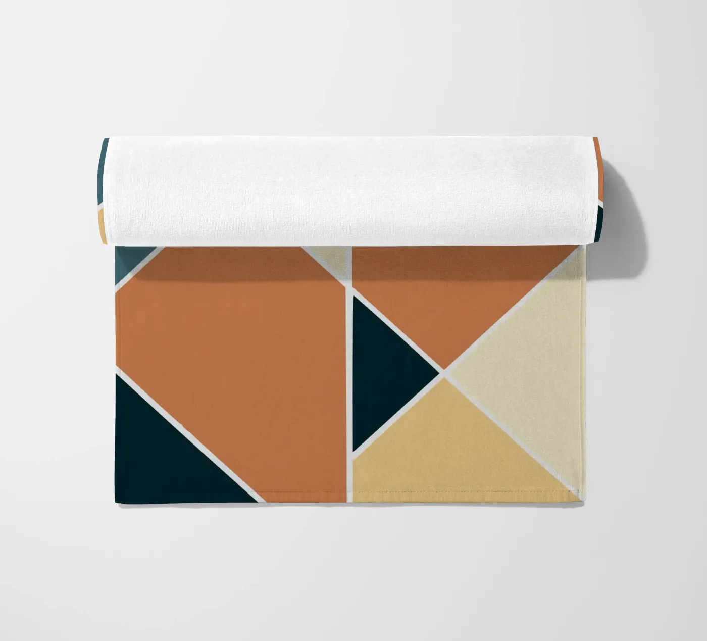 Geometric tile pattern beach towel by Little Dean