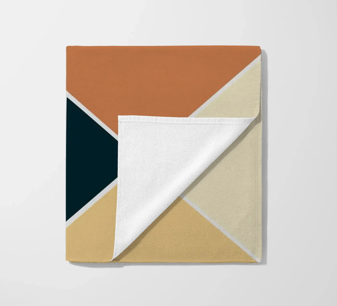Geometric tile pattern beach towel by Little Dean