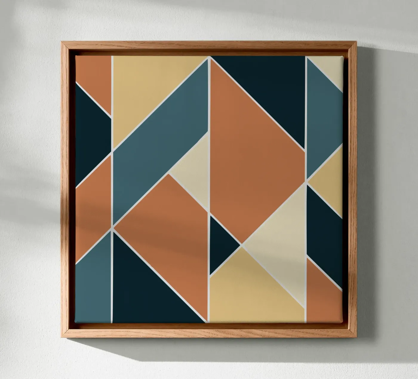 Geometric tile pattern canvas by Little Dean