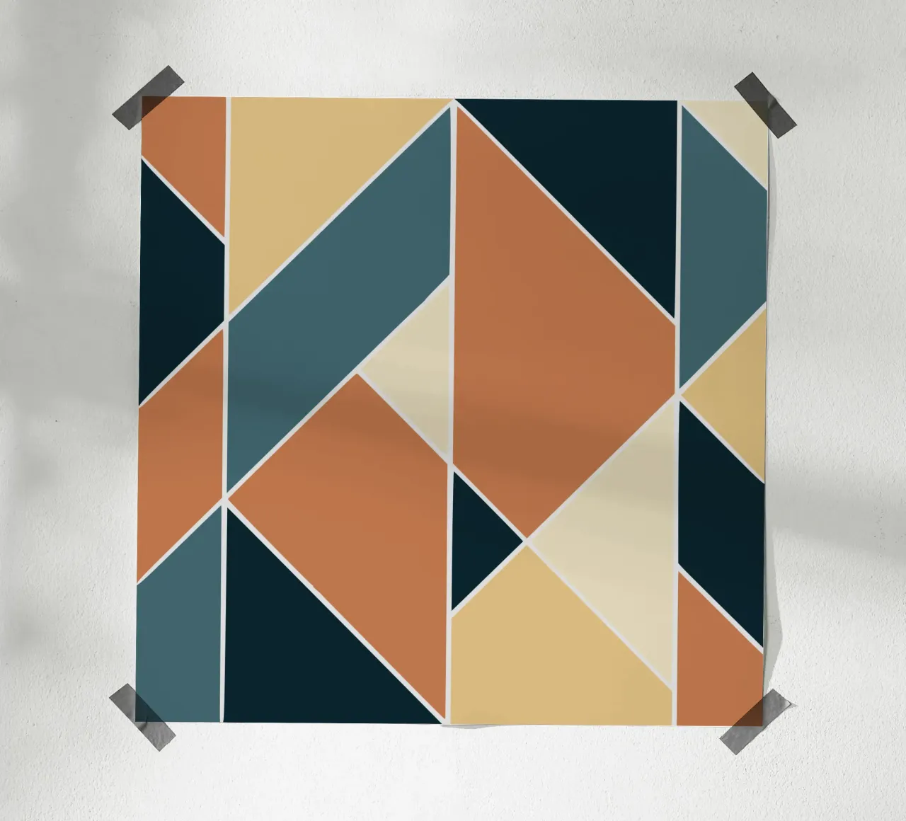 Geometric tile pattern poster by Little Dean