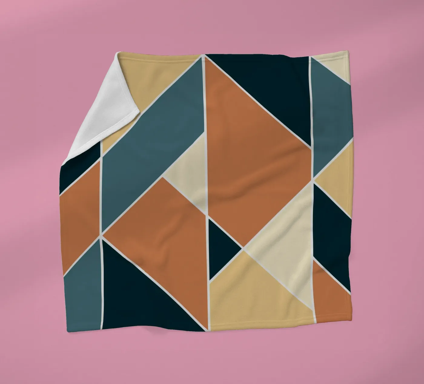 Geometric tile pattern fleece blanket by Little Dean