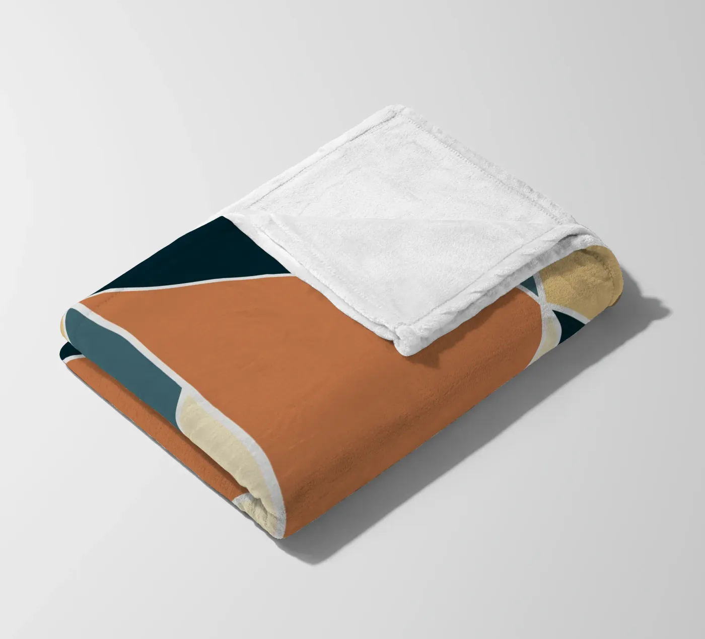 Geometric tile pattern fleece blanket by Little Dean