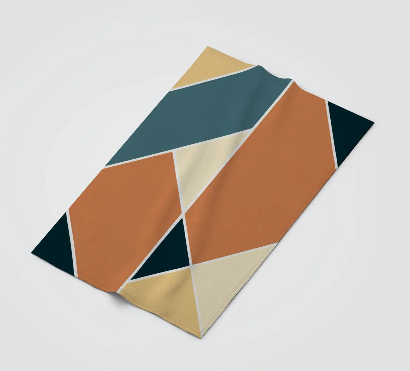 Geometric tile pattern fleece blanket by Little Dean