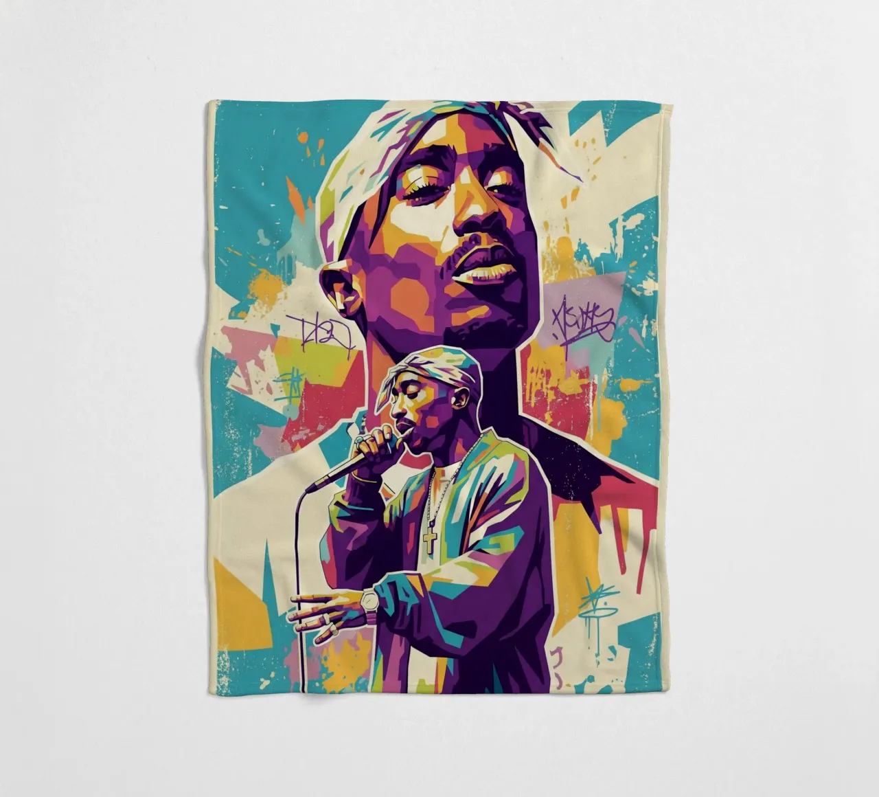Tupac Shakur in memoria di Tupac Shakur coperta in pile da Hantamrata