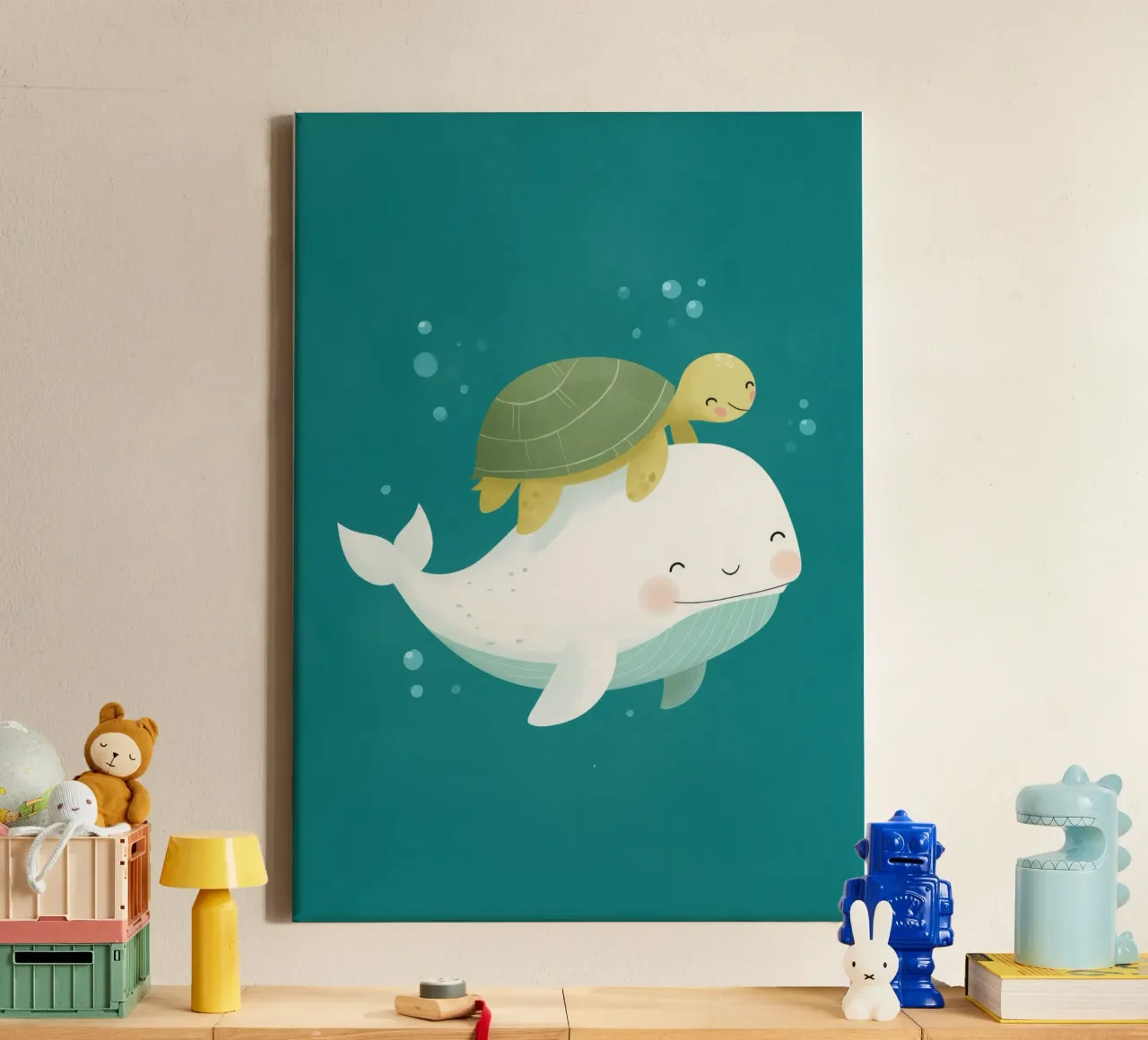 Ocean Friends tela con Cornice a cassetta da Kiara
