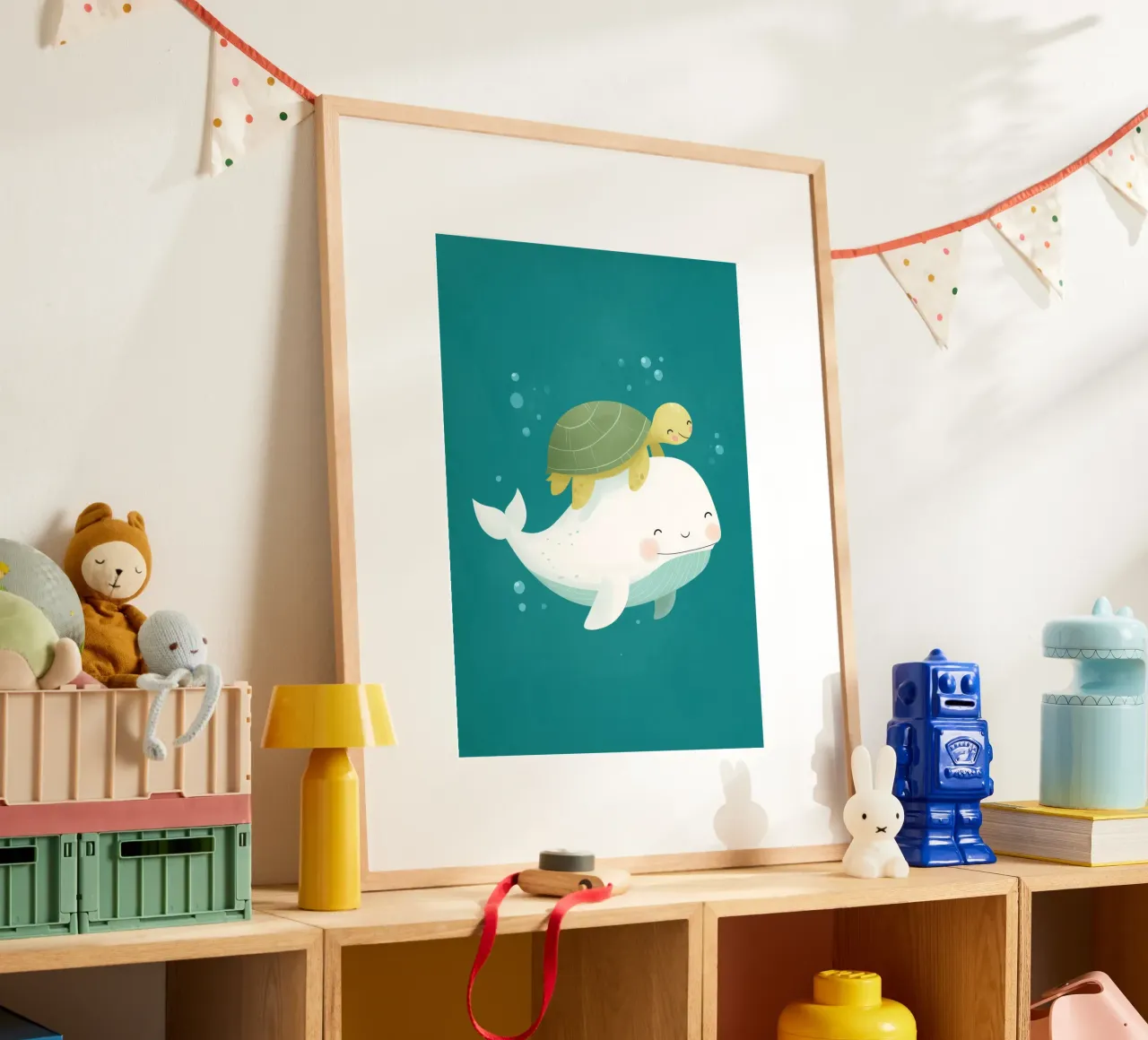 Ocean Friends poster con telaio in plastica da Kiara