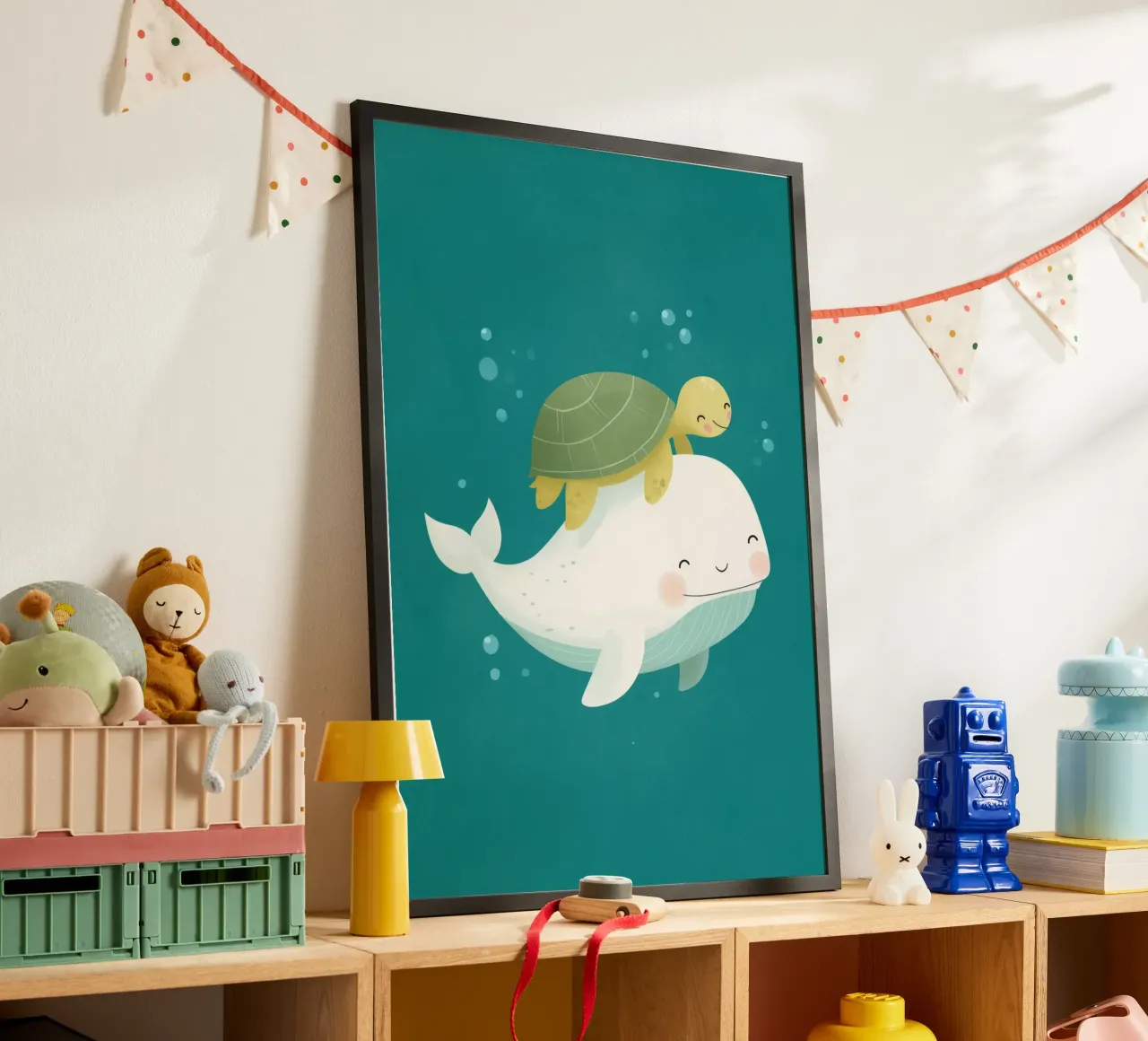 Ocean Friends poster con telaio in plastica da Kiara