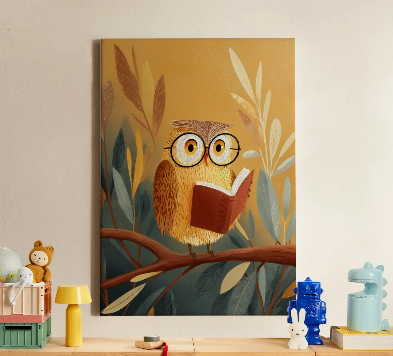 Professor Hoot Leinwand mit Schattenfugenrahmen von Kiara