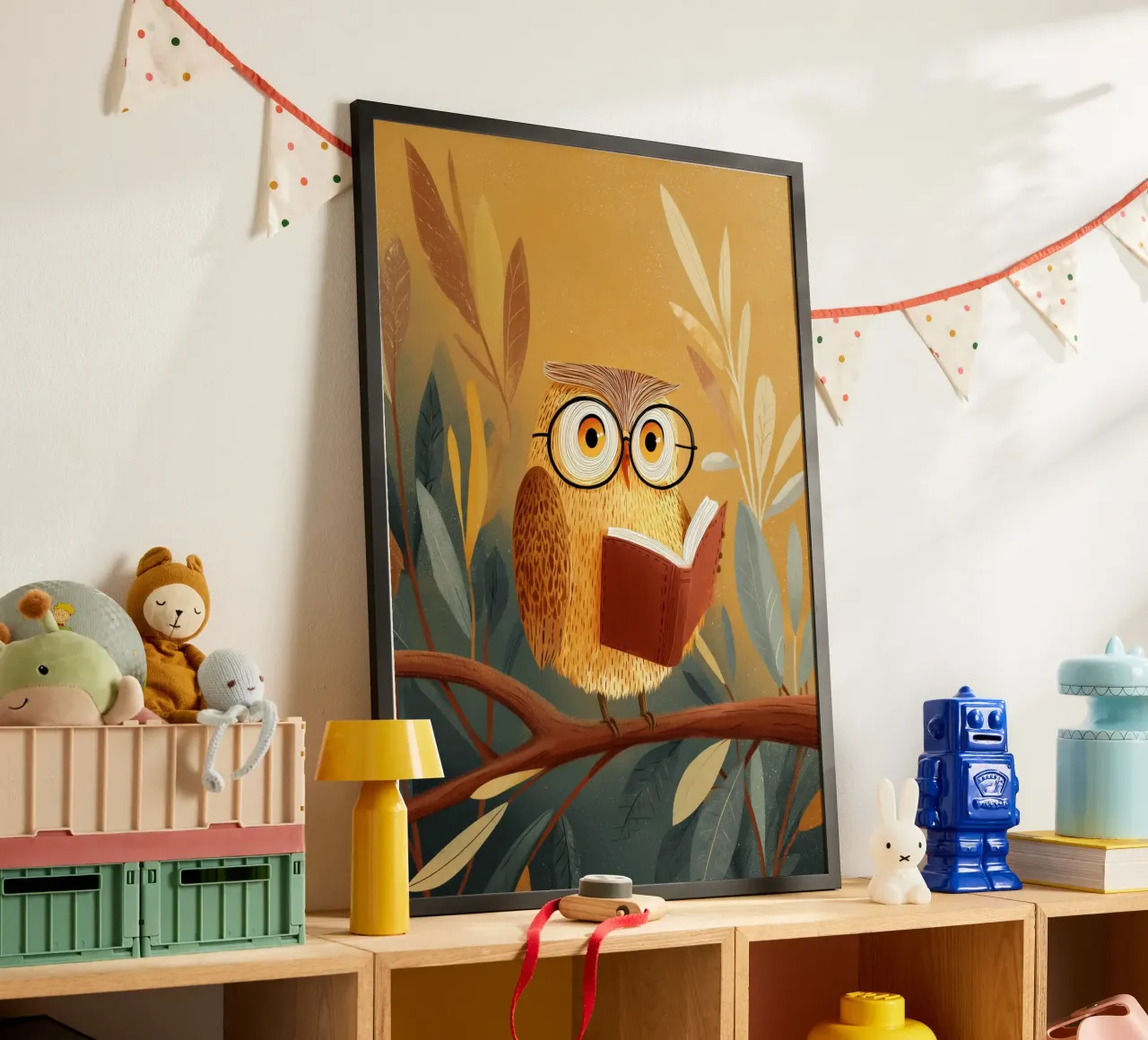 Professor Hoot poster con telaio in alluminio da Kiara