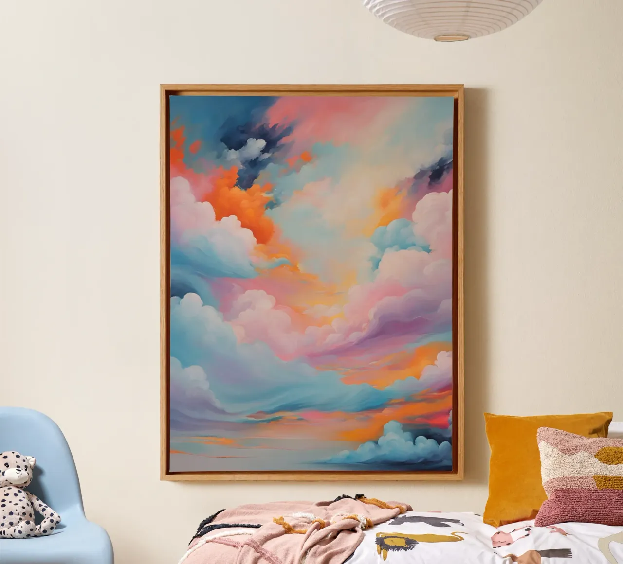 Nubes salvajes lienzo con Marco flotante de Ohkimiko