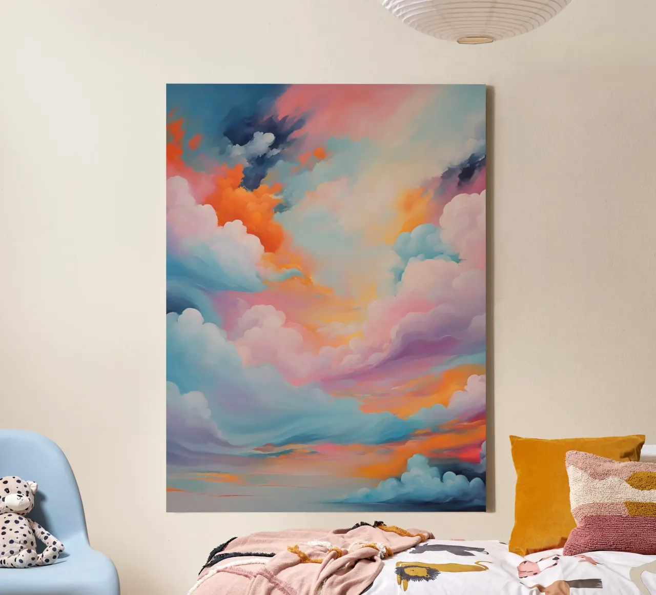 Nubes salvajes lienzo con Marco flotante de Ohkimiko