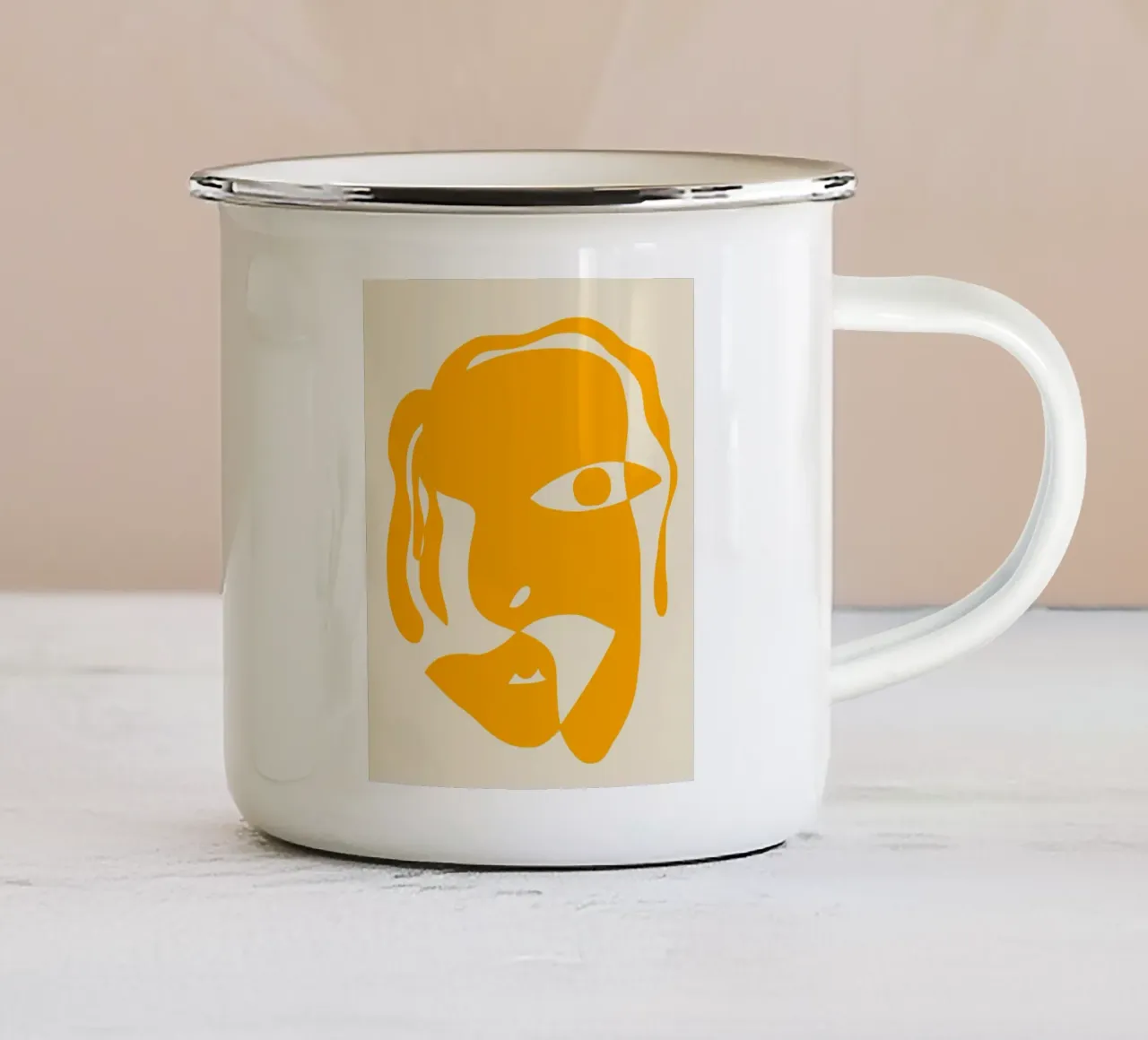 Ritratto organico tazza in smalto da Little Dean