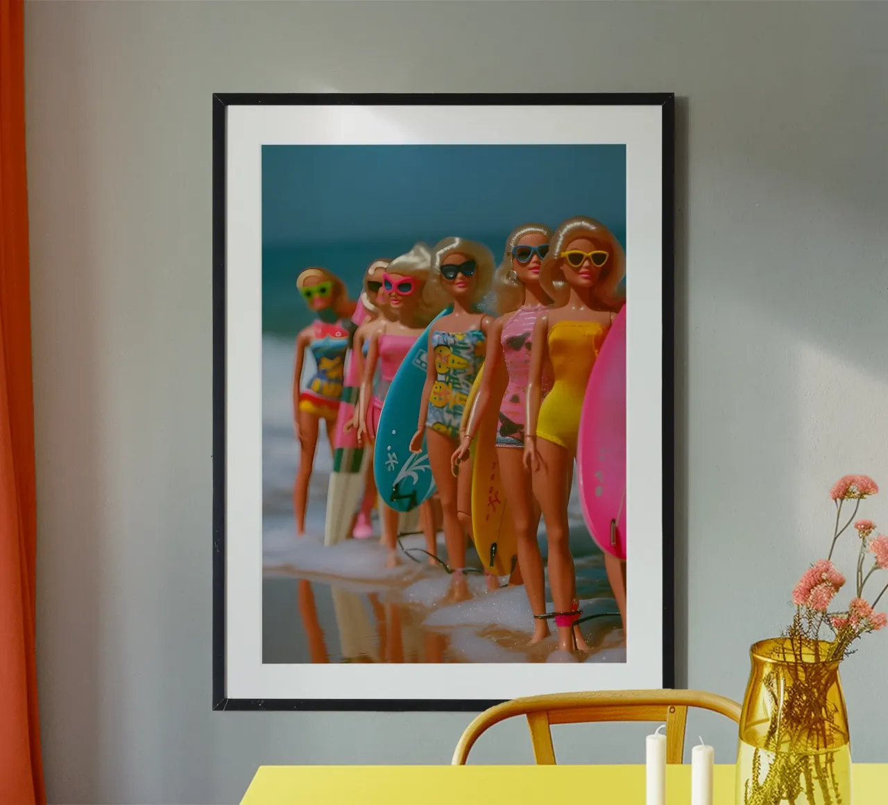 Barbie Surfer Dolls - Stampa vintage delle vacanze in spiaggia poster da dawnthesea