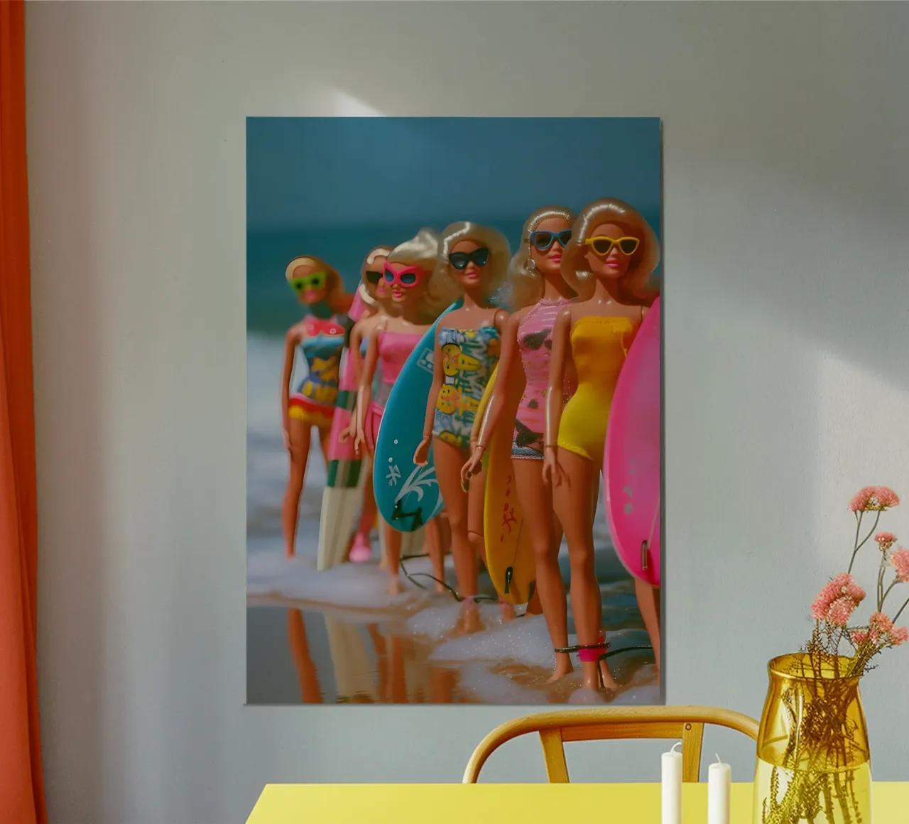 Barbie Surfer Dolls - Stampa vintage delle vacanze in spiaggia poster da dawnthesea