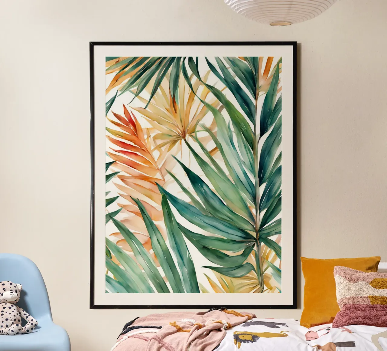 Foglie tropicali poster con telaio in plastica da Ohkimiko