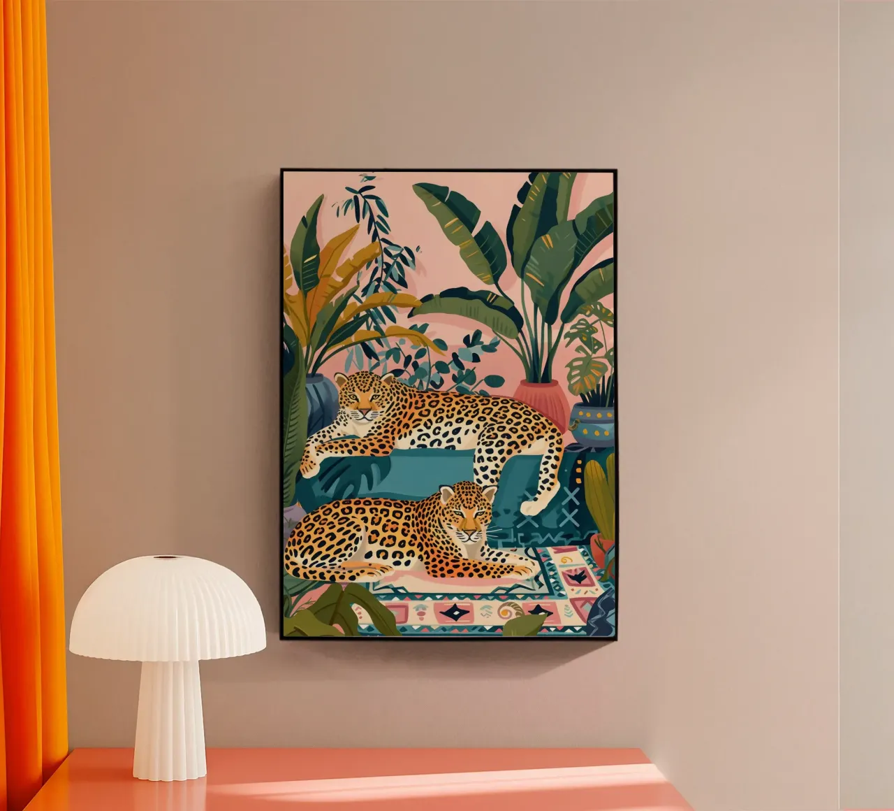 Leopardos en la jungla - Bohemian Art Print metacrilato de dawnthesea
