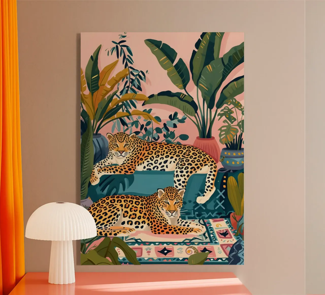 Leopardos en la jungla - Bohemian Art Print metacrilato de dawnthesea