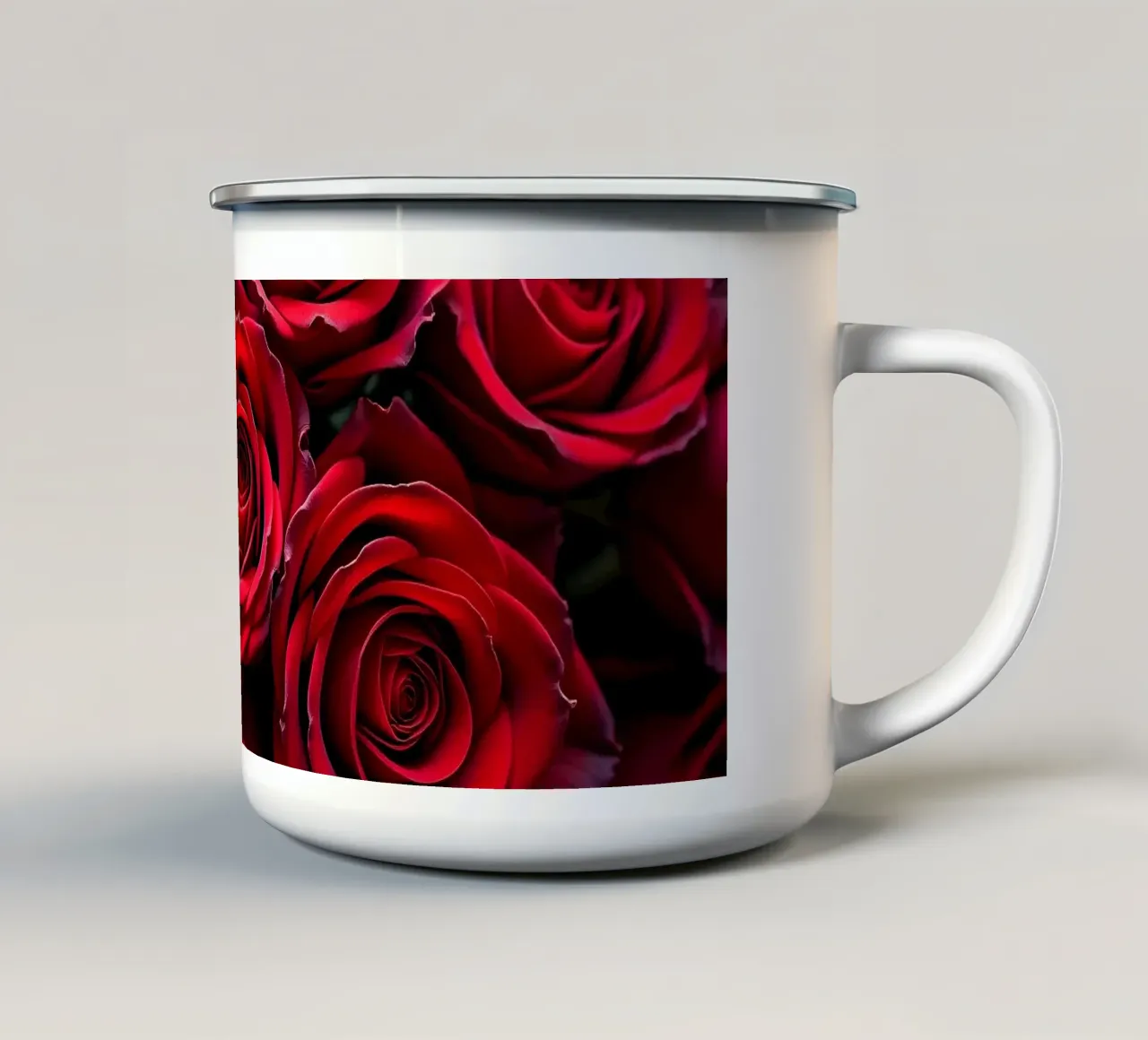 Rose_rosse tazza in smalto da Farb- und Blütenzauber by LK