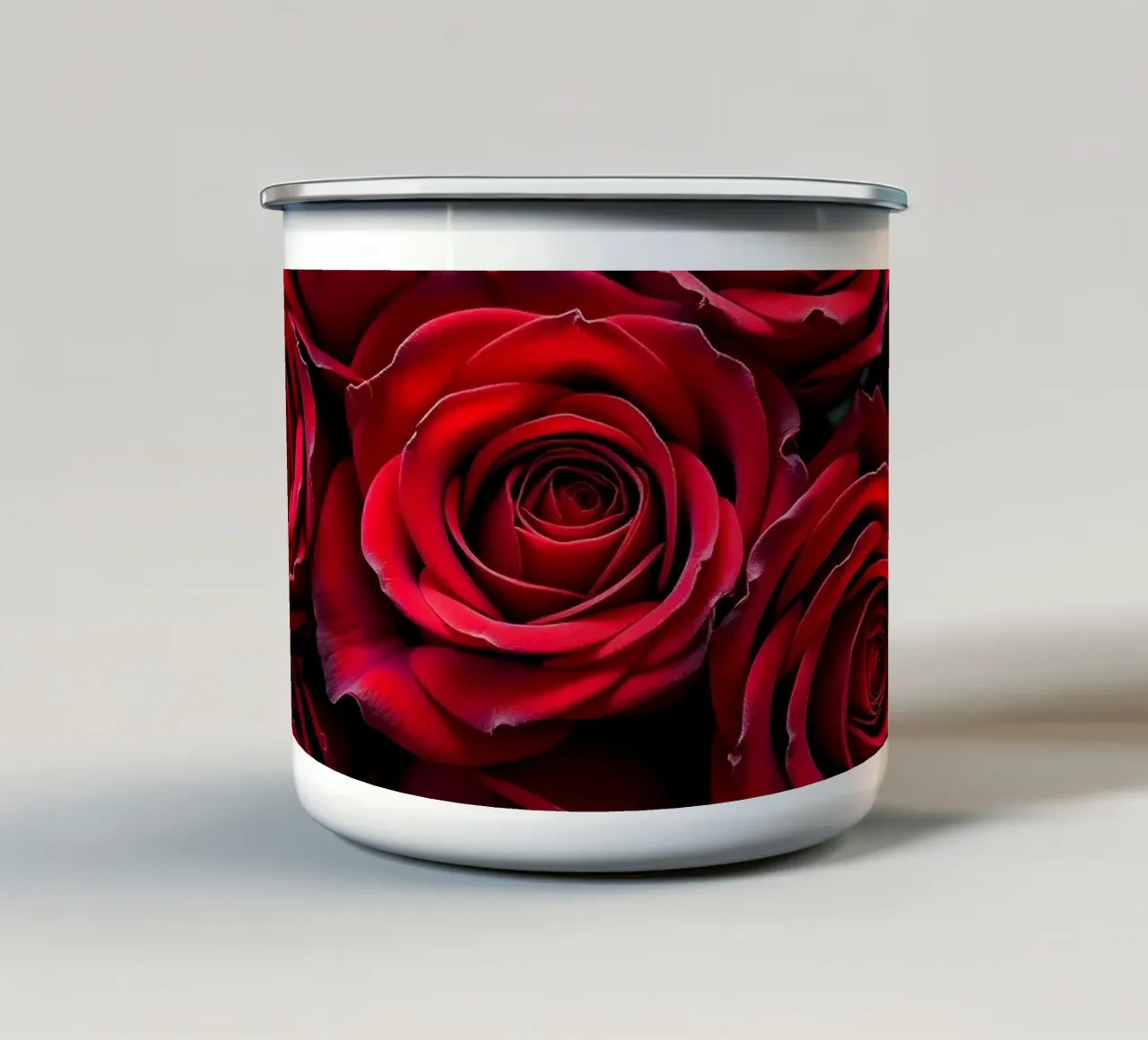 Rose_rosse tazza in smalto da Farb- und Blütenzauber by LK
