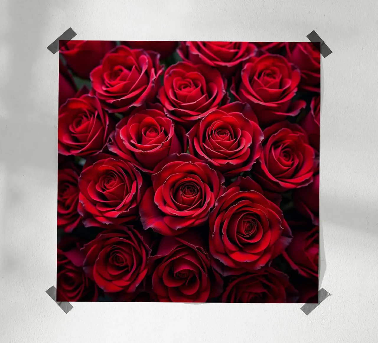Rose_rosse poster con telaio in alluminio da Farb- und Blütenzauber by LK