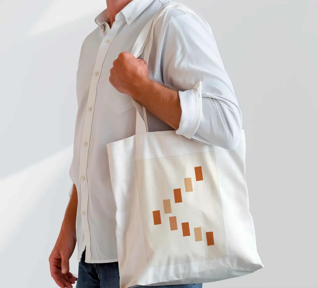 Shifting Rectangles in Rhythm borsa in juta da LisaArtes
