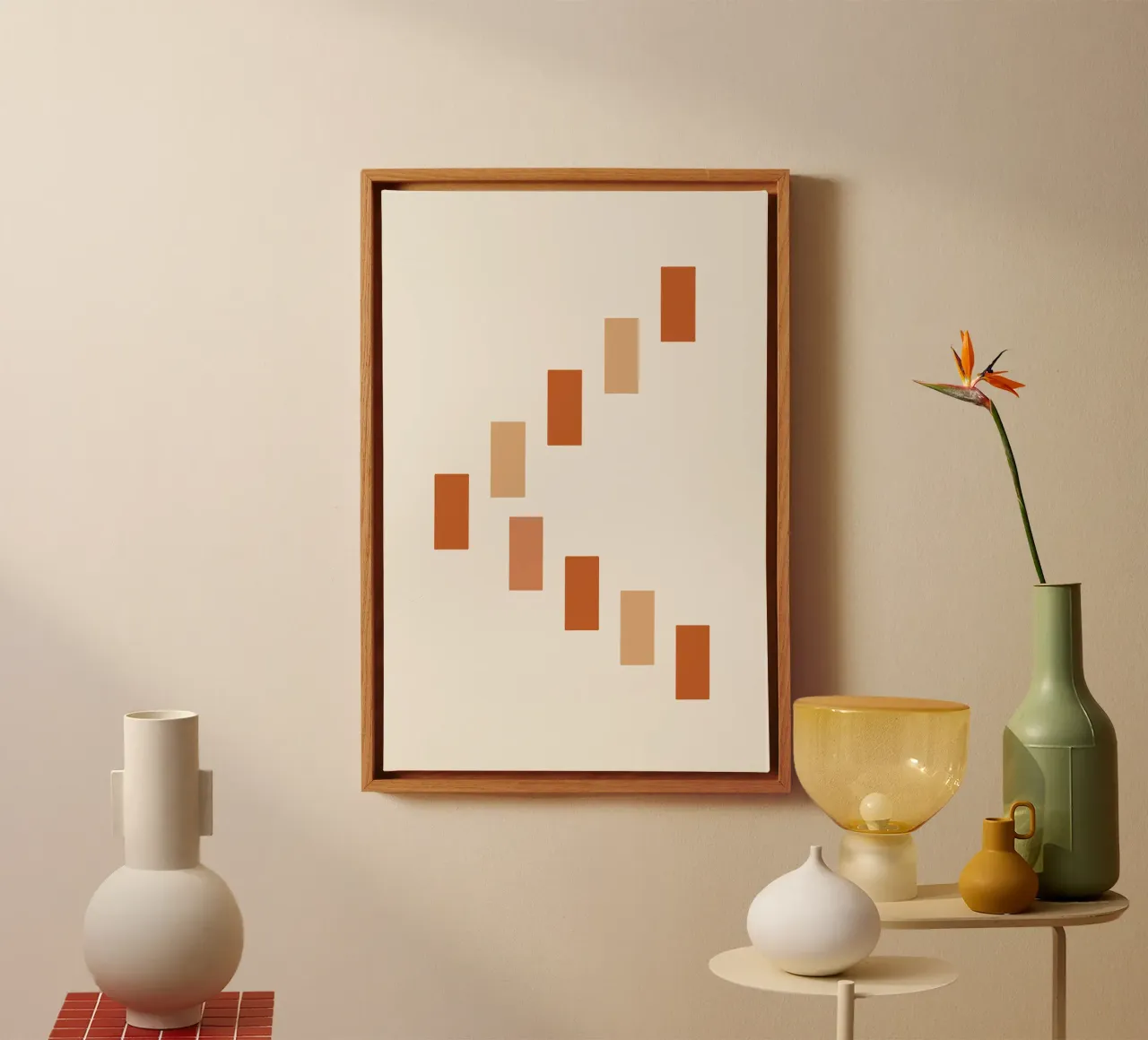 Shifting Rectangles in Rhythm lienzo con Marco flotante de LisaArtes