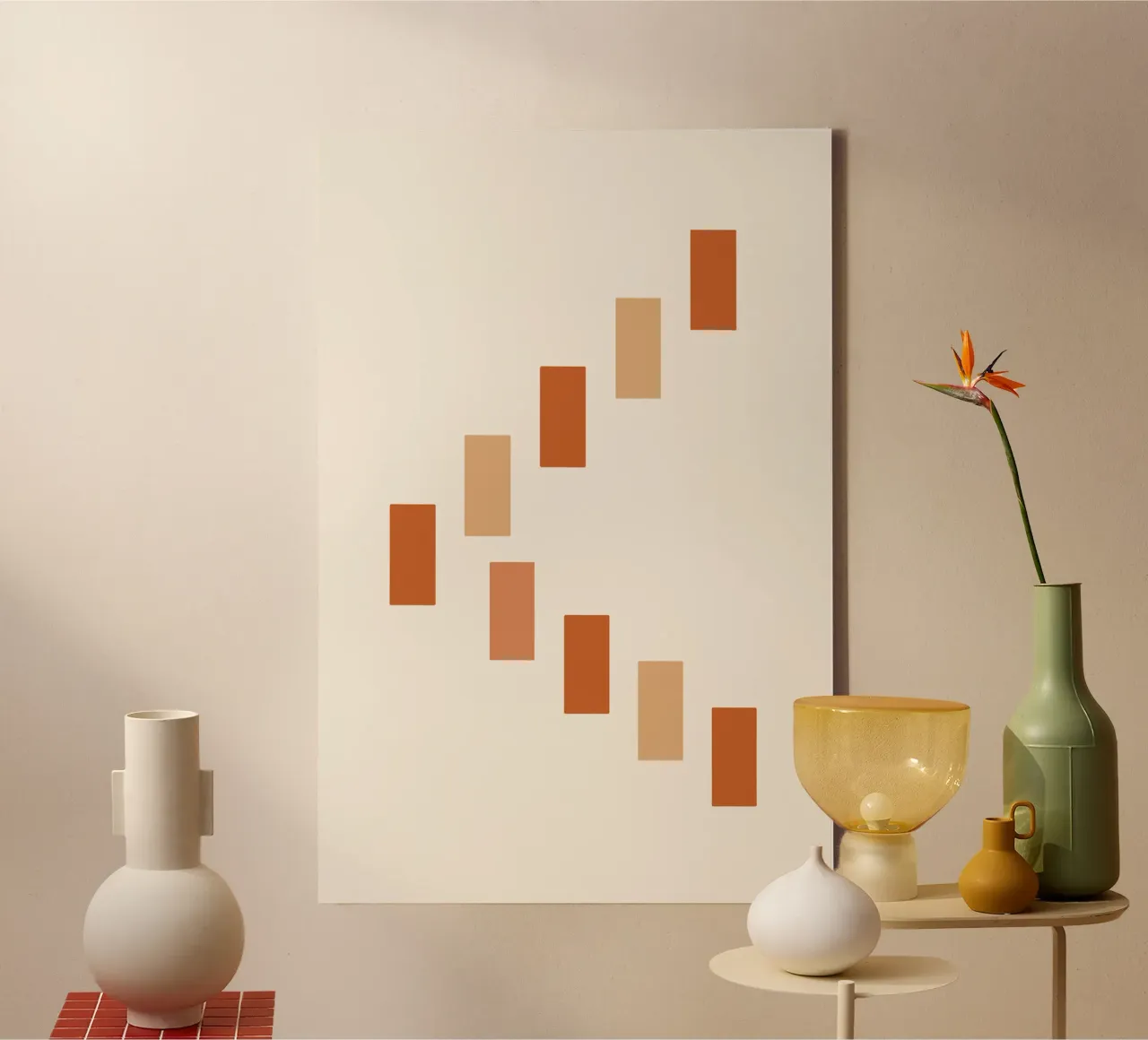 Shifting Rectangles in Rhythm lienzo con Marco flotante de LisaArtes