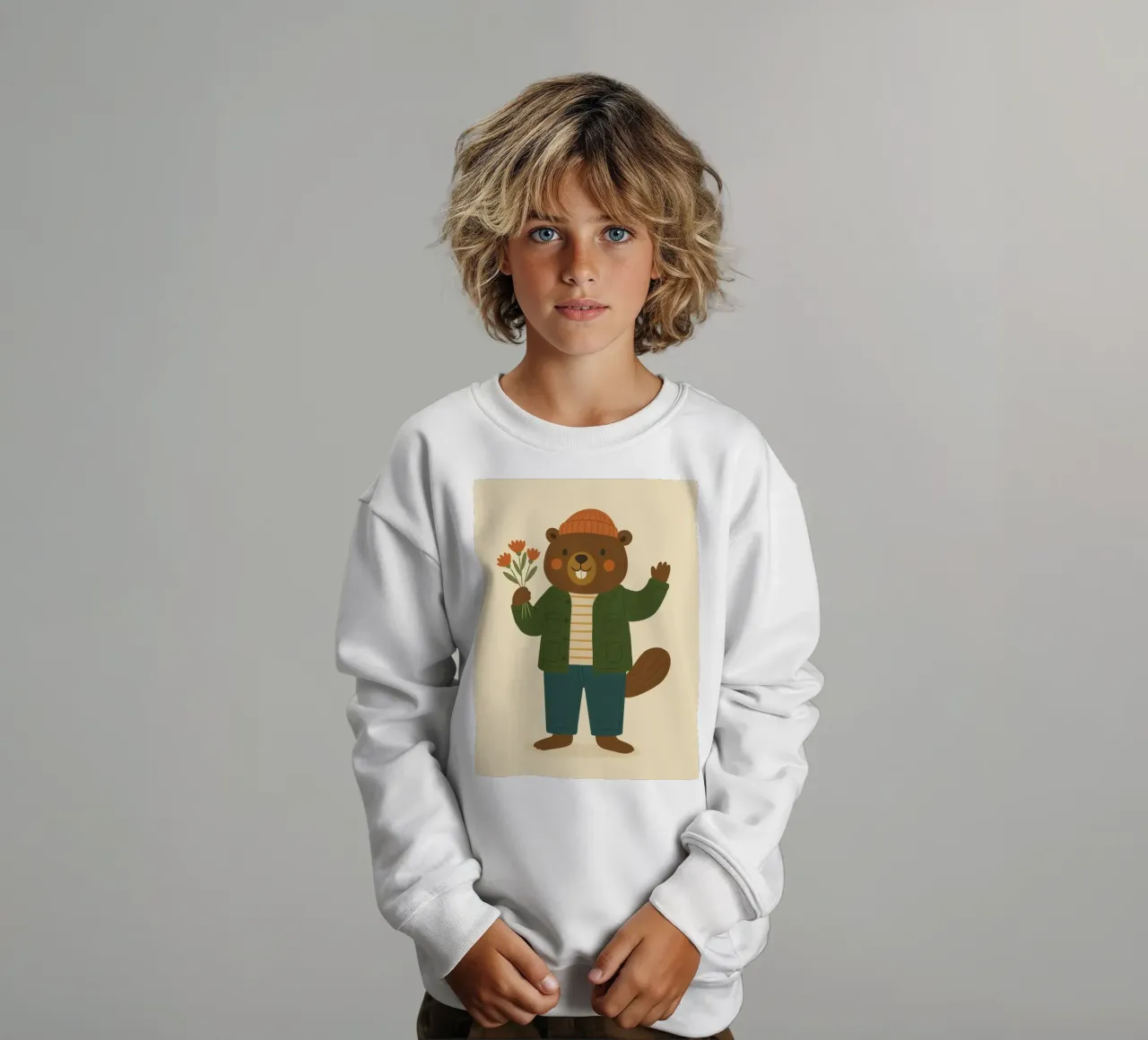 Le castor felpa bambino da kokoprint