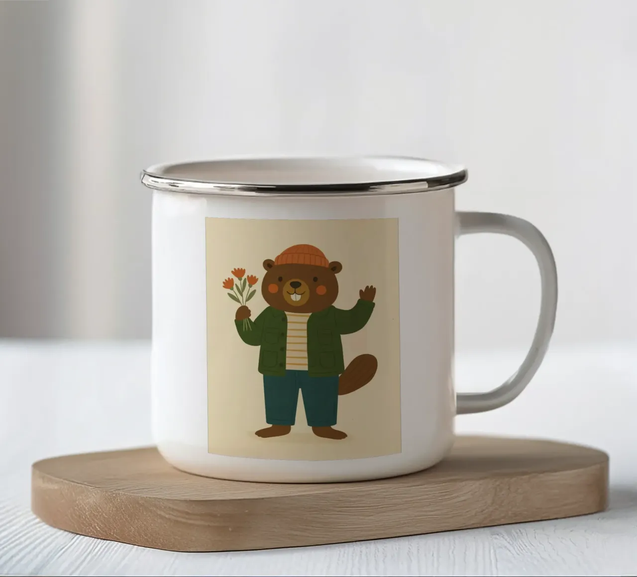 Le castor tazza in smalto da kokoprint