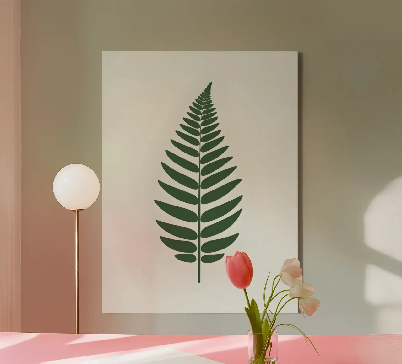 Fern Frond canvas with Floater frame by The Green Room