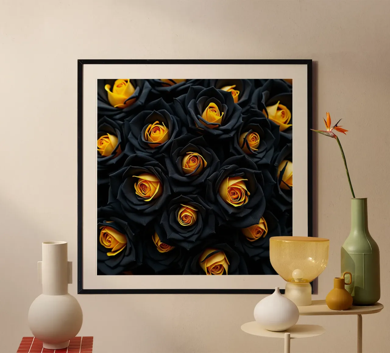 Rose_nere_gialle poster da Farb- und Blütenzauber by LK
